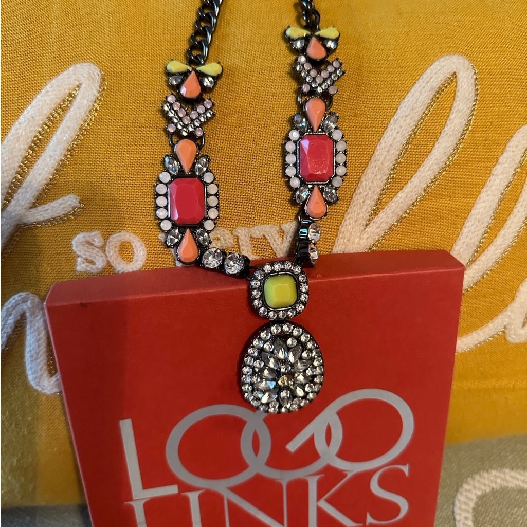 Pink And Green Statement Necklace-Firm Price
